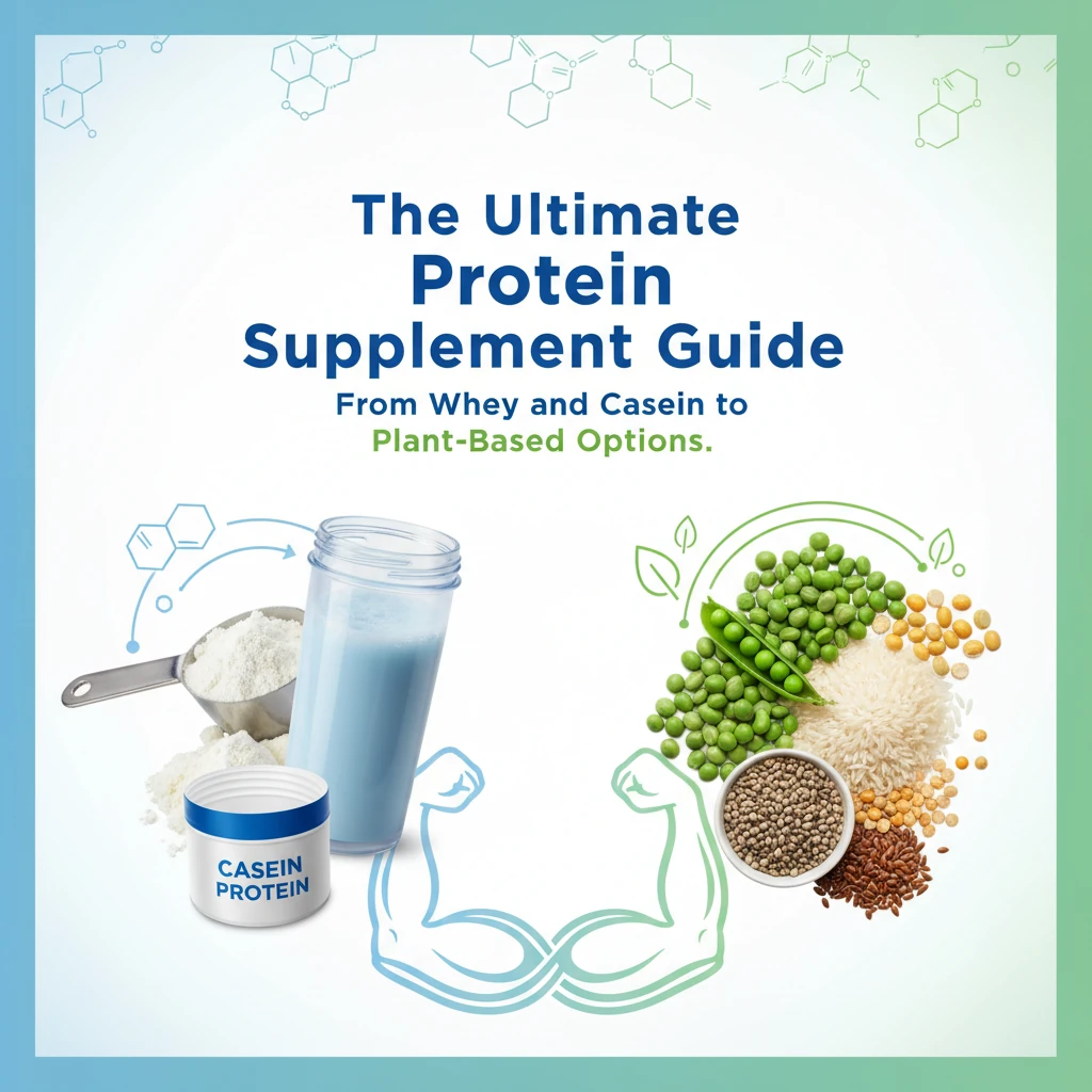 راهنمای نهایی مکمل پروتئین: از وی و کازئین تا گزینه‌های گیاهی