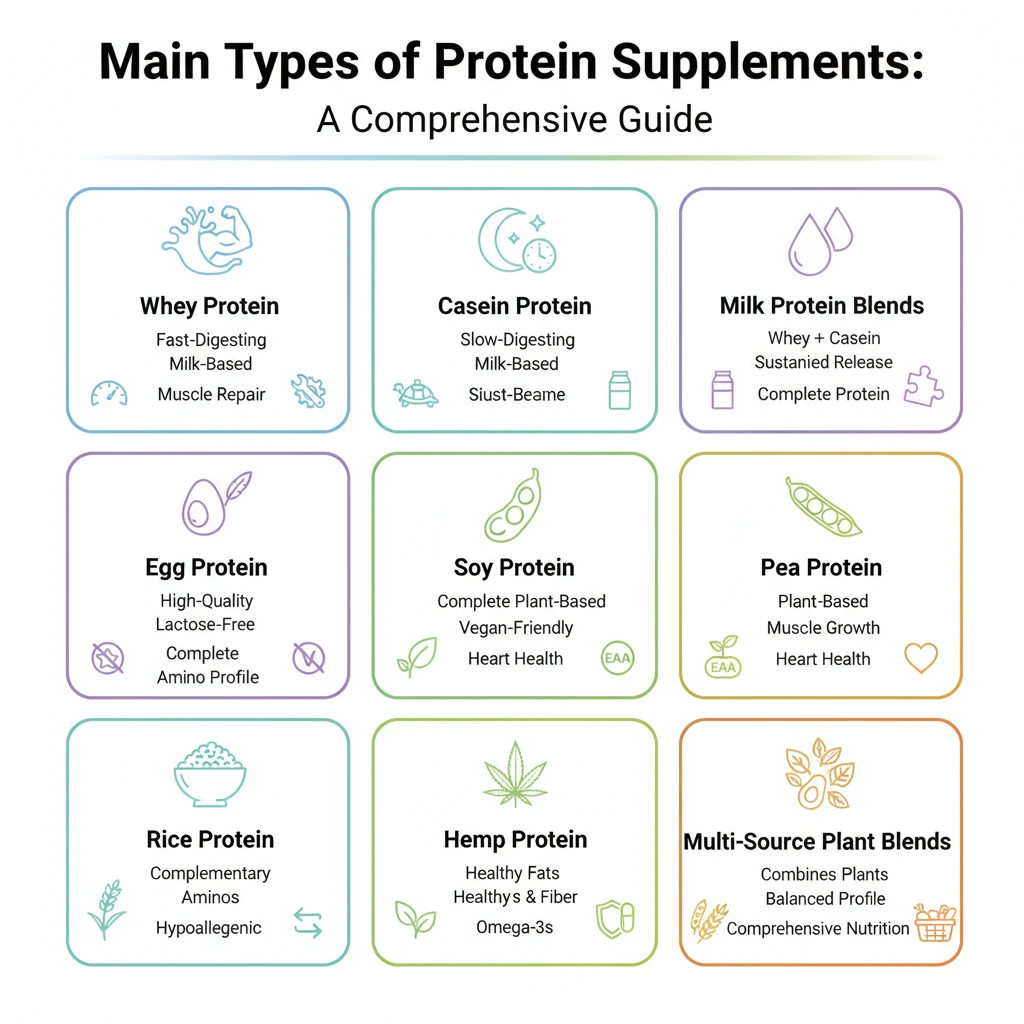 انواع اصلی مکمل‌های پروتئین: یک راهنمای جامع
