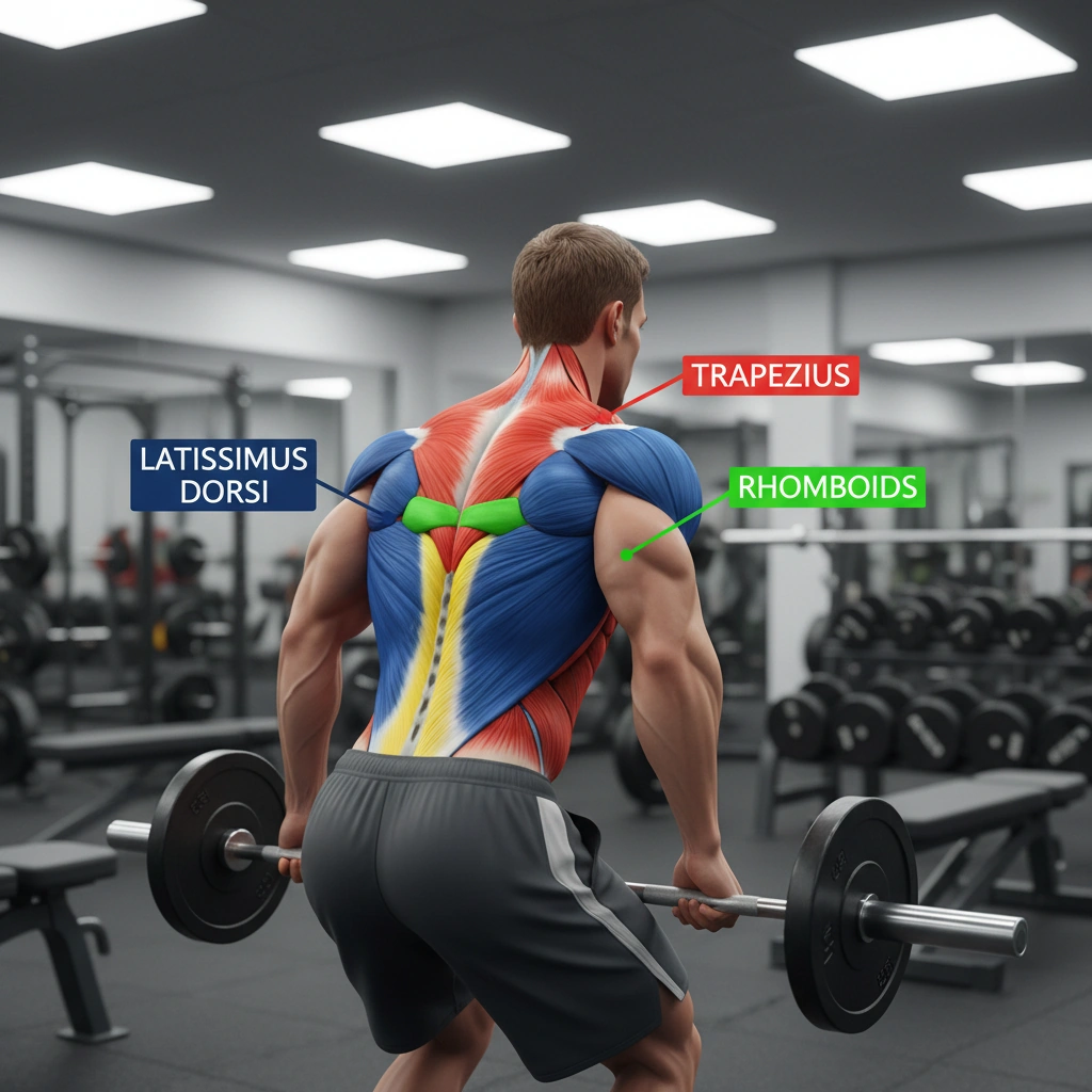 عضلات پشت (Latissimus Dorsi, Trapezius, Rhomboids, Erector Spinae)