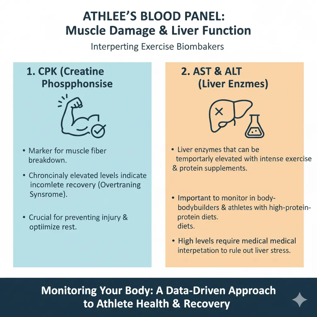 شاخص‌های آسیب عضلانی و عملکرد کبد