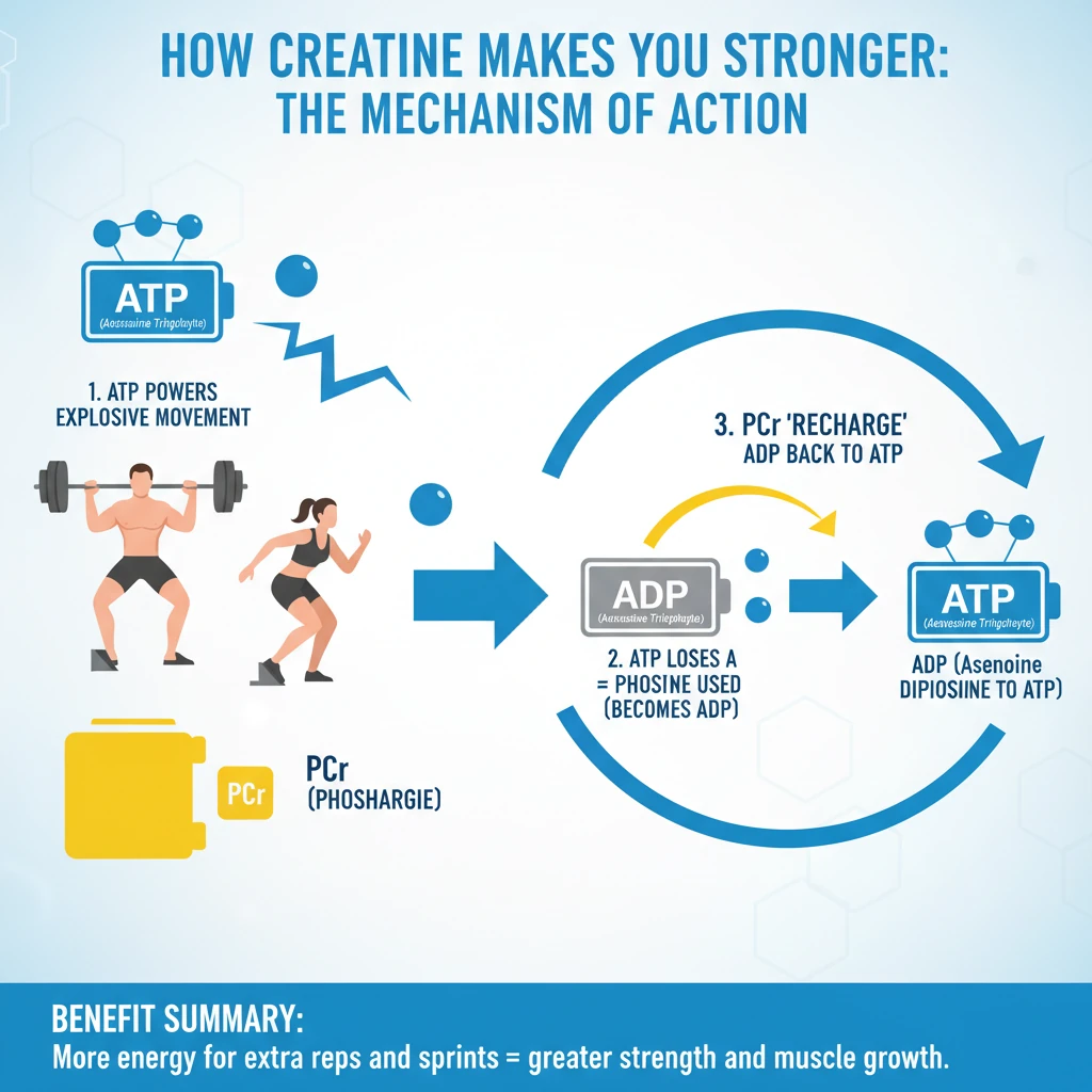 مکانیسم عمل: کراتین چگونه شما را قویتر میکند؟
