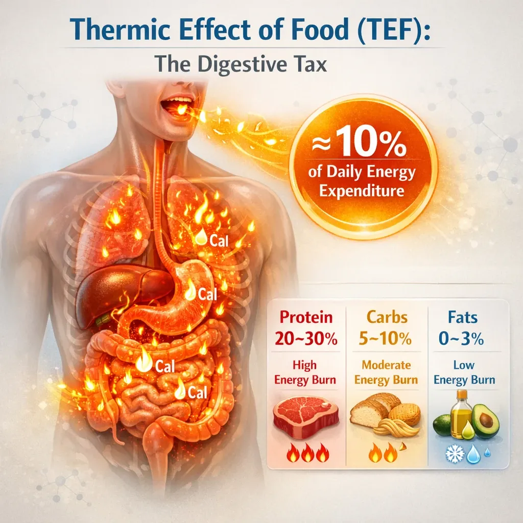 اثر گرمازایی غذا (TEF)؛ مالیات هضم و جذب