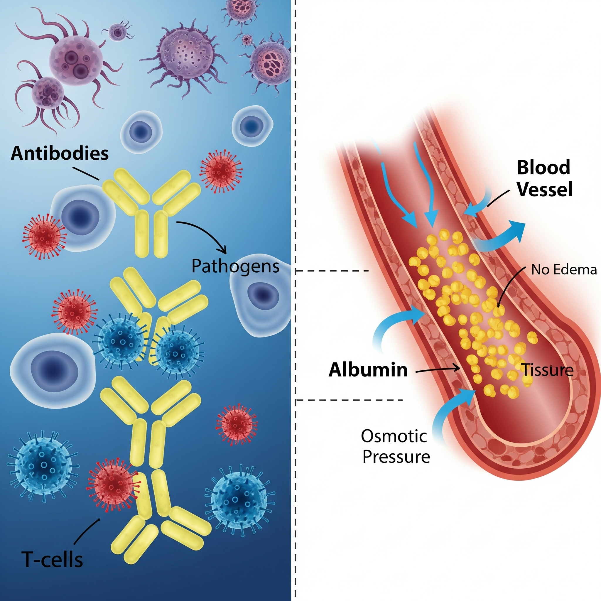 تأثیر پروتئین بر سیستم ایمنی و تعادل مایعات