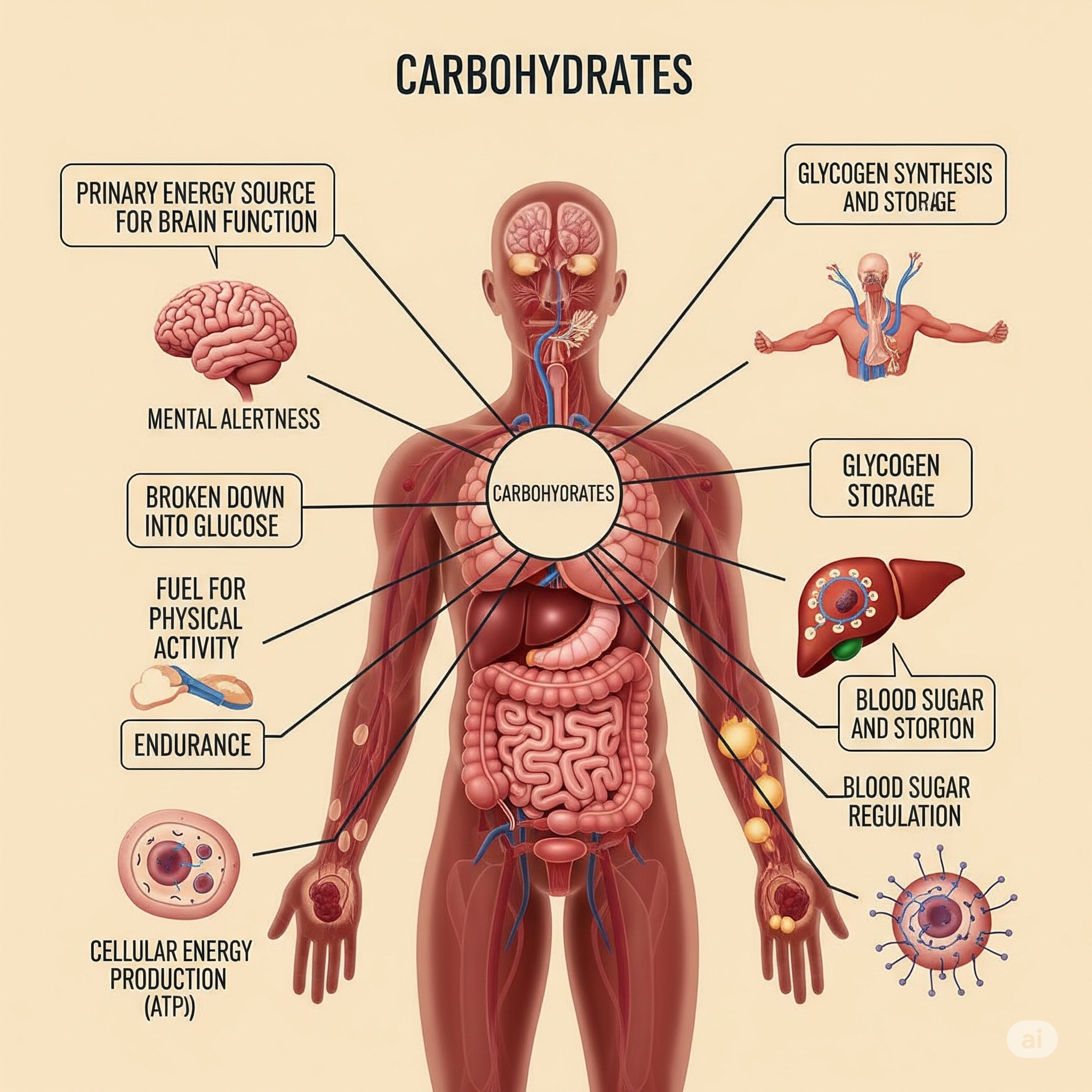 نقش کربوهیدرات در بدن در رادیو تغذیه