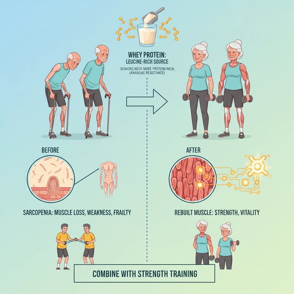 پروتئین وی (Whey) و لوسین: جنگ با سارکوپنیا در سالمندان
