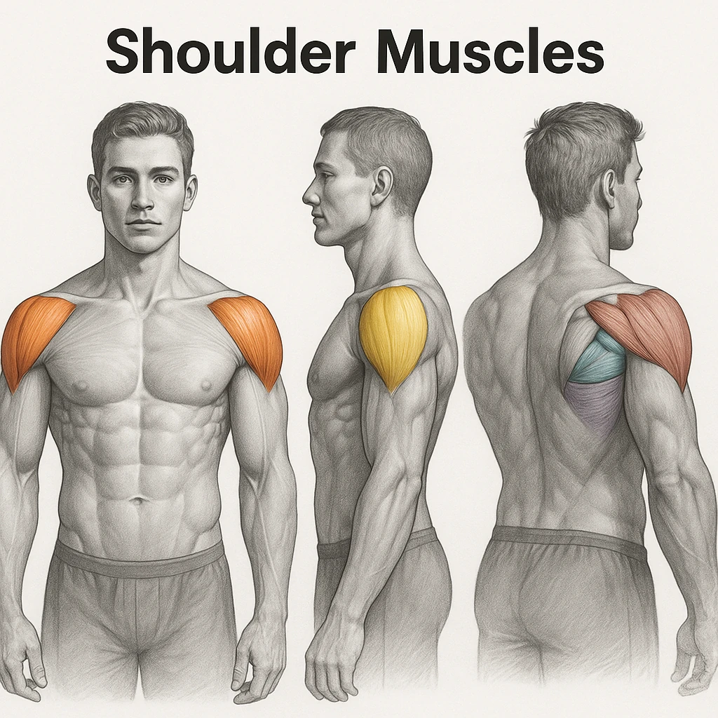 آناتومی سه بخش عضله دلتوئید سرشانه