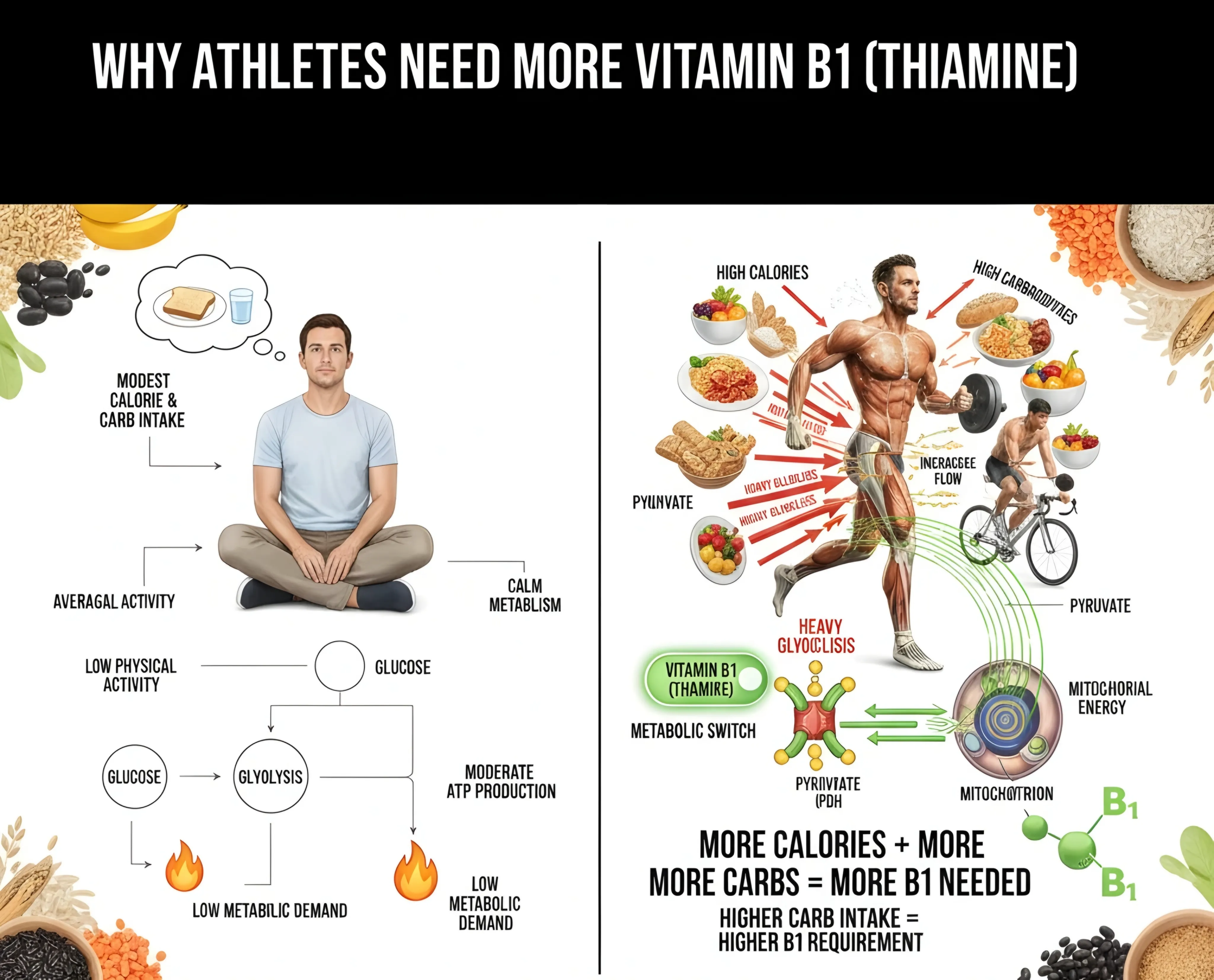 چرا ورزشکاران بیشتر از مردم عادی به B1 نیاز دارند؟