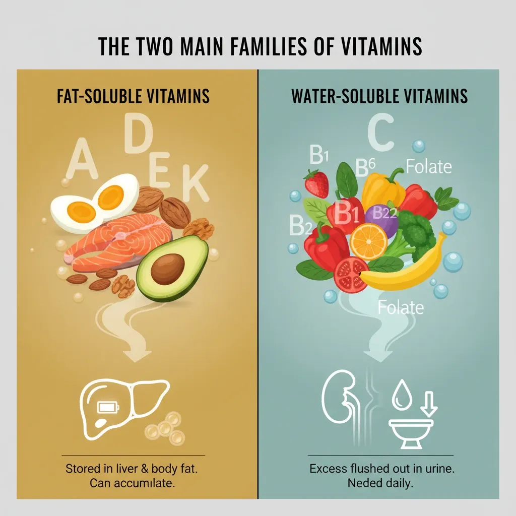 کالبدشکافی ویتامین‌ها: آشنایی با دو خانواده اصلی