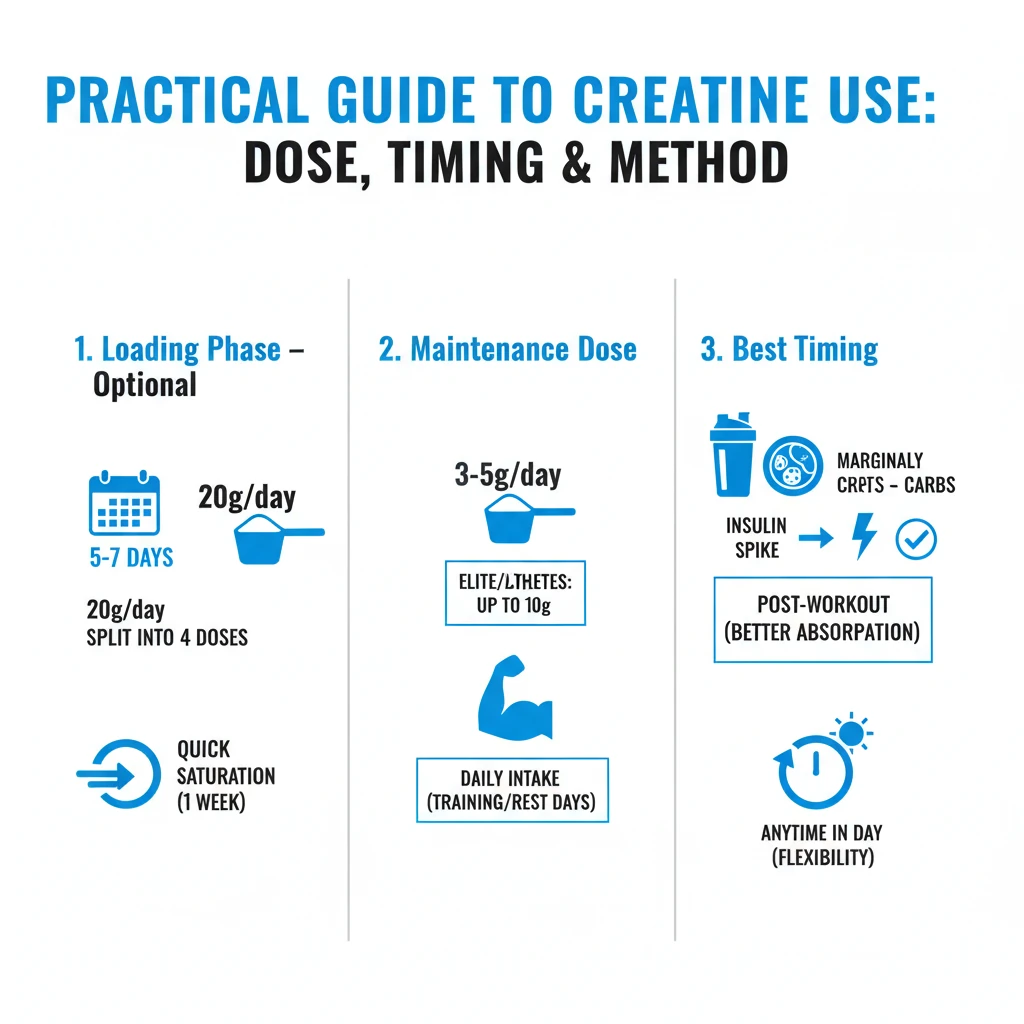 راهنمای عملی مصرف کراتین: دوز، زمانبندی و روش