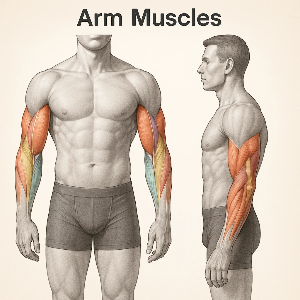 آناتومی کامل عضلات بازوی انسان