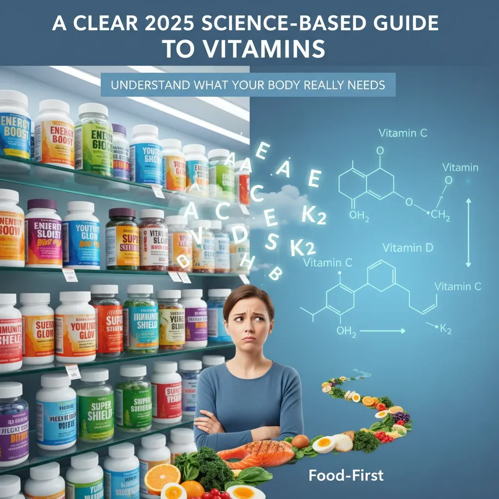 راهنمای کامل ویتامین‌ها (علم ۲۰۲۵): هر آنچه باید برای سلامتی و عملکرد بهتر بدانید