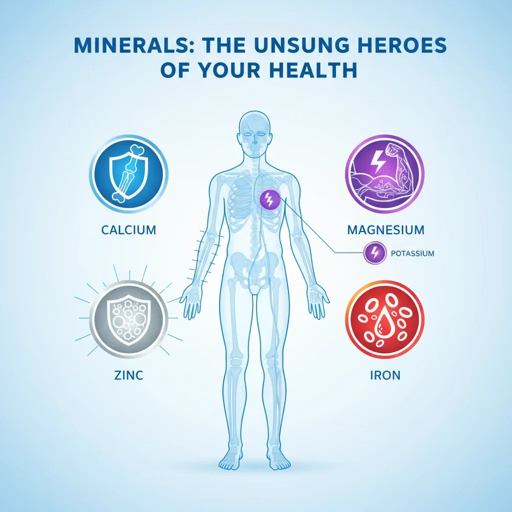 راهنمای کامل مواد معدنی (علم ۲۰۲۵): از منیزیم تا زینک، کلیدهای پنهان سلامت شما