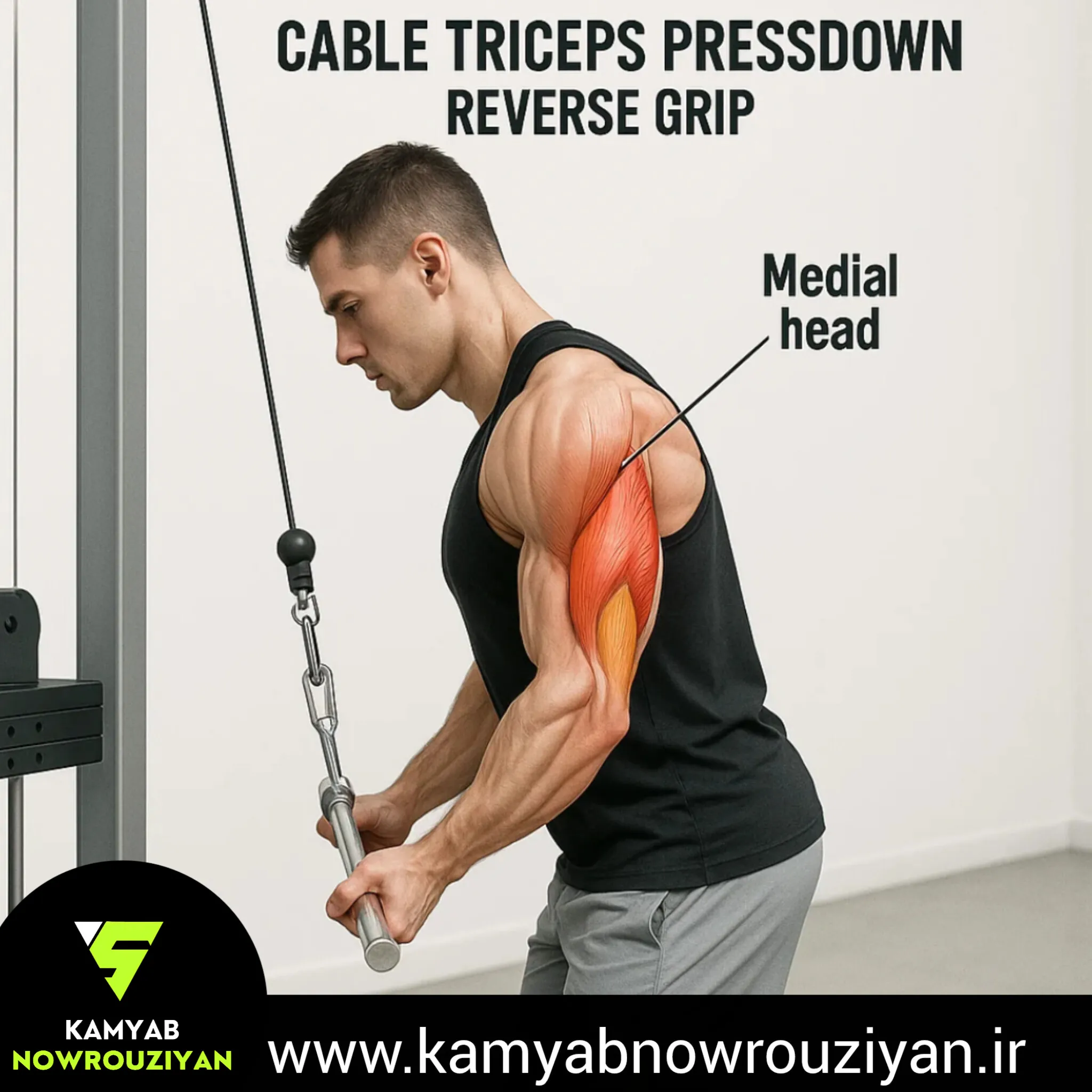 پشت بازو سیم کش دست معکوس