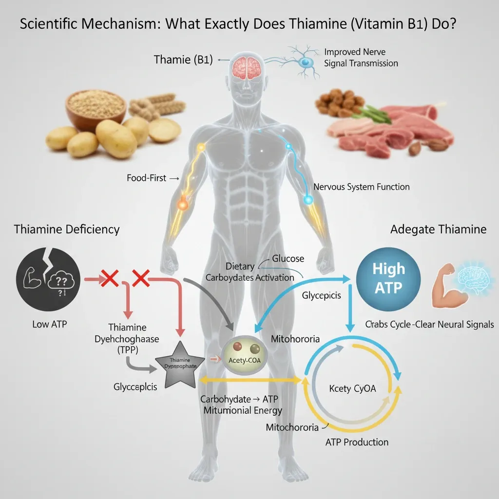 مکانیسم علمی: تیامین دقیقاً چه می‌کند؟