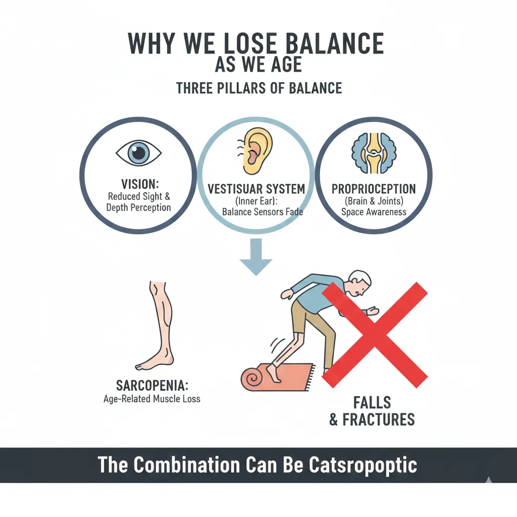 چرا در سنین بالا تعادل را از دست می‌دهیم؟