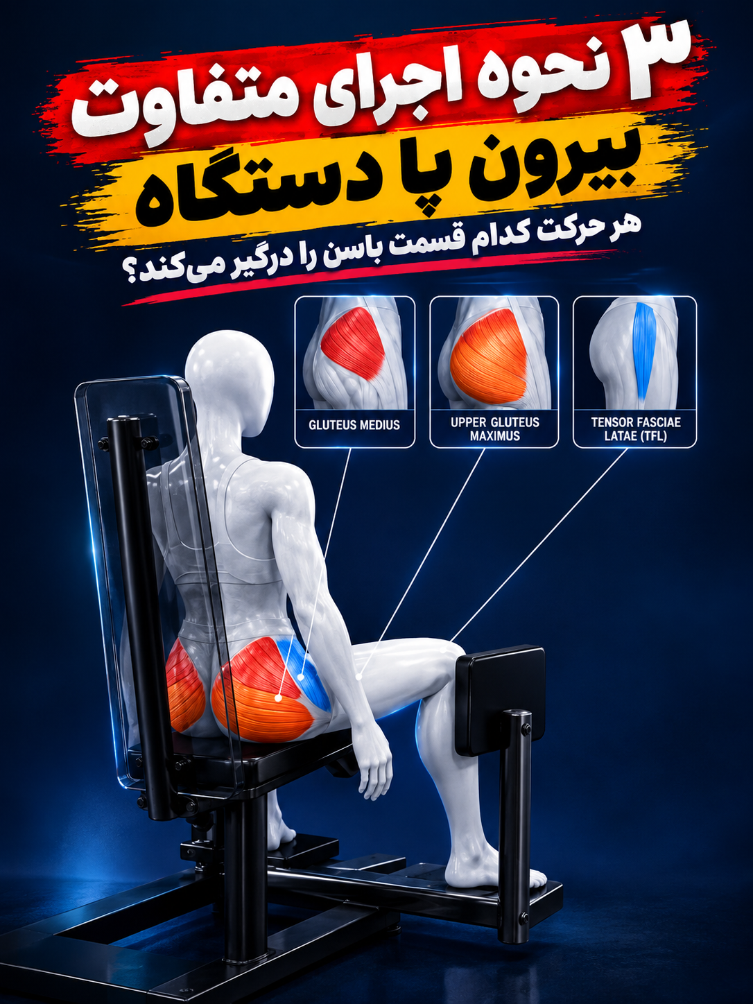 سه نحوه اجرای متفاوت بیرون پا دستگاه و عضلات درگیر در هرکدام با کامیاب نوروزیان 