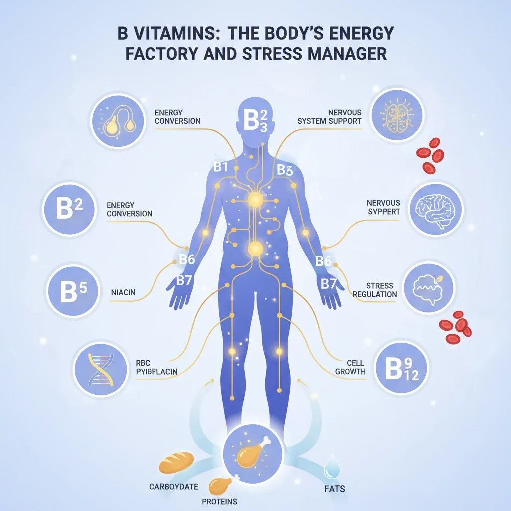 ویتامین‌های گروه B: کارخانه انرژی و مدیریت استرس بدن