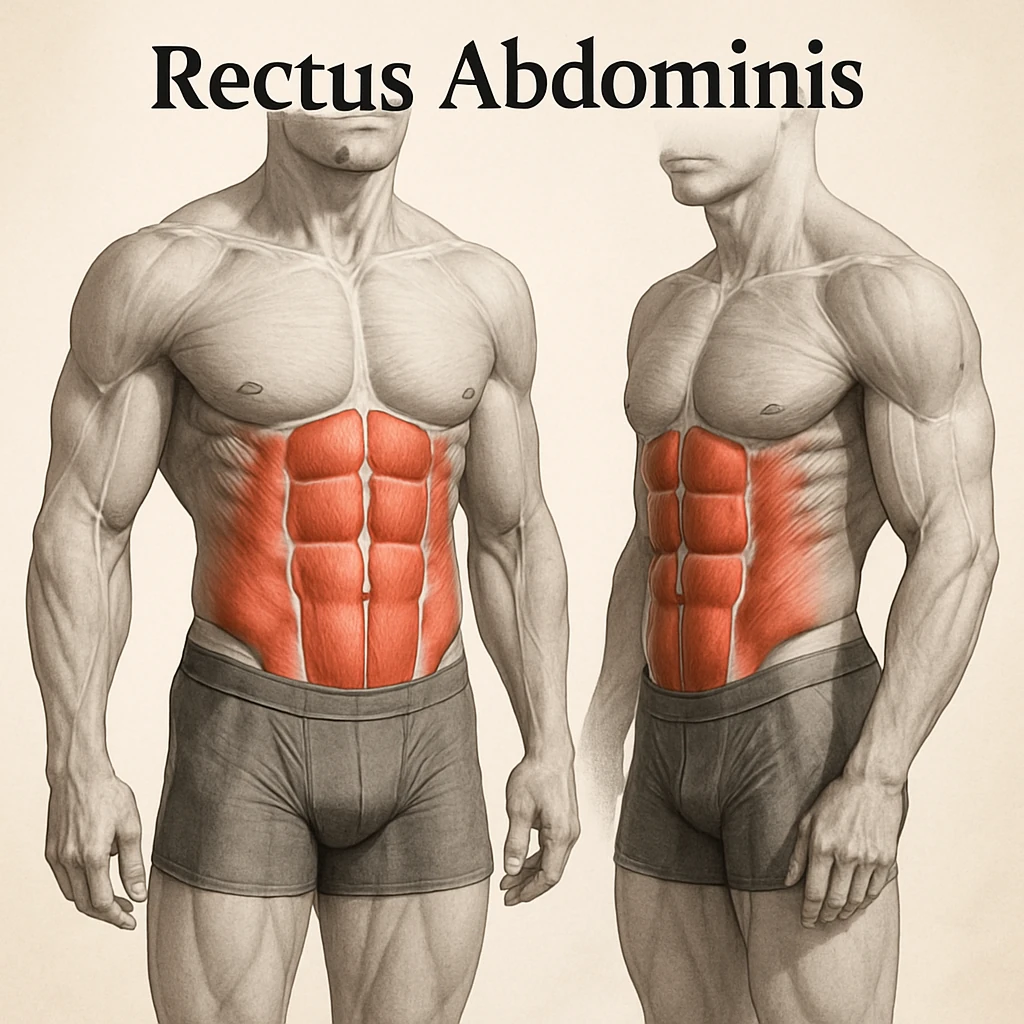 عضله راست شکمی (Rectus Abdominis)