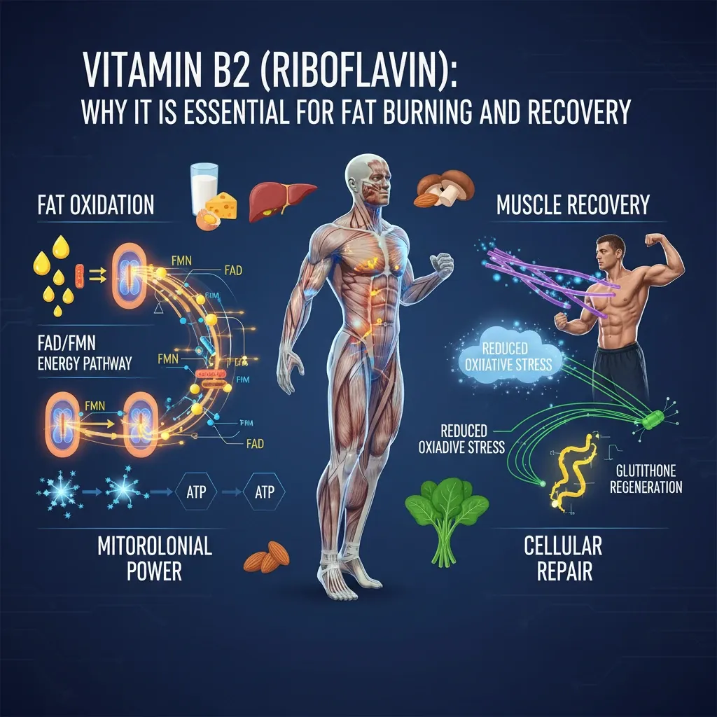 ویتامین B2 چیست؟ | چرا ریبوفلاوین برای چربی‌سوزی و ریکاوری ضروری است؟ (۲۰۲۶)
