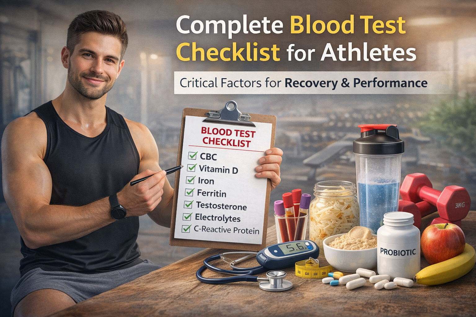 چک‌لیست کامل آزمایش خون برای ورزشکاران؛ فاکتورهای حیاتی ریکاوری و عملکرد