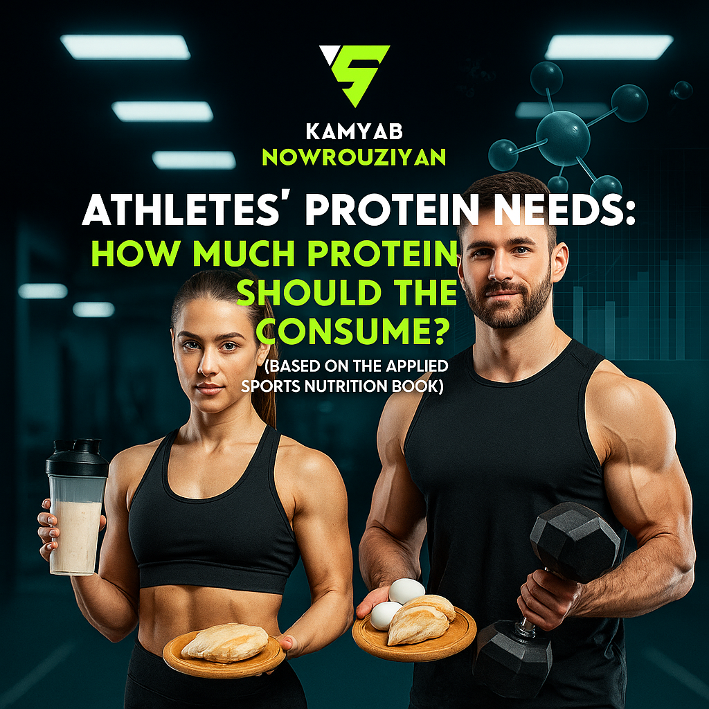 نیاز پروتئین ورزشکاران: چقدر پروتئین باید مصرف کنند؟ (بر اساس کتاب تغذیه ورزشی کاربردی)