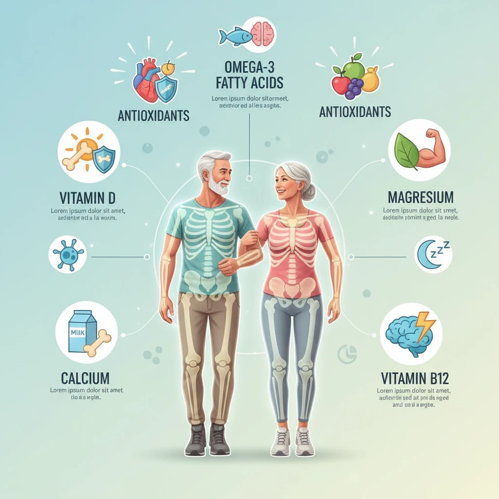 مکمل‌های ضروری برای سالمندان | لیست ویتامین‌های واجب بعد از ۵۰ سالگی